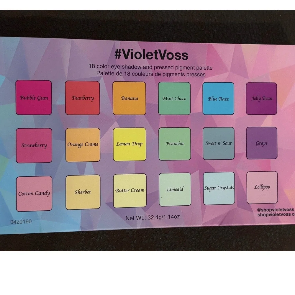 Violet Voss Sugar Crystals Eyeshadow Palette 18 Pressed Pigments Rainbow New